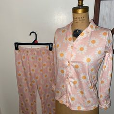 These Are New Without Tags Size Medium 8 To 10. They Measure 16 Inches Buttoned Pit To Pit Pants Unstretched Measure 12 Inches Side Side. Orange Pink, Pink Orange, Color Orange, Women's Intimates, Pink And Orange, Pajamas, Nordstrom, Size Medium, Orange