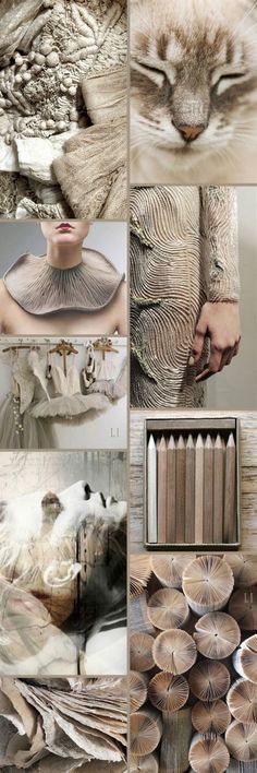 a collage of photos with different types of wood and metal objects in it's center