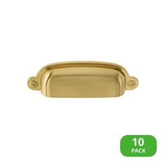 an image of a brass drawer handle on a white background with the words 10 pack