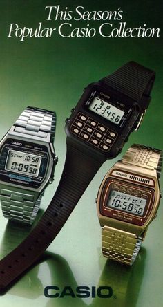 Casio Vintage Watch, Casio Digital, Casio Watches, Watch Ad, Retro Watches, Luxury Watch Brands, Vintage Electronics, Print Ad, G Shock