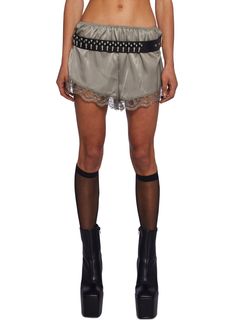 These shorts have a sateen construction with lace trim detailing and an elastic waistband with a drawstring closure. Halloween Costume Boots, Plus Swim, Costume Boots, Group Costumes, Halloween News, Festival Dress, Knit Shorts, Dress Pant, Trendy Fashion Women