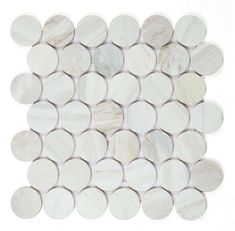 2 x 2 Curvus Eura Large Honed Circular Marble Mosaic Tile-Marble Mosaic-American Tile Depot Circle Tiles, Tile Interior, Shower Floors, Calacatta Gold Marble, Shower Walls, Marble Surface, Circular Pattern, Natural Stone Tile