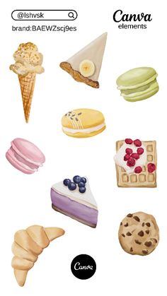 an image of different types of desserts