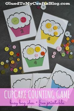 cupcake counting game for kids with buttons