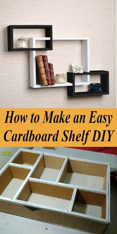 how to make an easy cardboard shelf diy