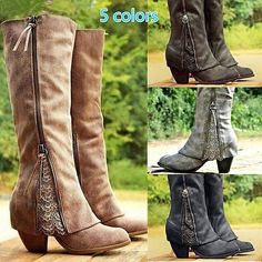 Category:Boots; Upper Materials:PU; Season:Winter,Fall; Heel Type:Cone Heel; Gender:Women's; Toe Shape:Round Toe; Type:Mid Calf Boots; Style:Preppy,Elegant,Fashion,Comfort,Classic,Minimalism; Heel Height(inch):1-2; Outsole Materials:Rubber; Occasion:Outdoor,Work,Daily; Closure Type:Loafer; Pattern:Solid Color; Listing Date:09/26/2023; 2023 Trends:Slouchy Boots,Work Boots,Plus Size Essential Shoes For Women, Shoes For Teachers, Mid Calf Suede Boots, Shoe Essentials, Comfortable Shoes For Men, Essential Shoes, Bred 11, Hipster Shoes, Romantic Autumn