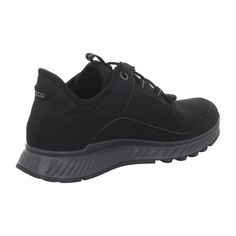 Discover the epitome of minimalist style with the Ecco EXOSTRIDE W GTX for women, designed to offer a blend of top-tier elegance and practical comfort for the modern active woman. Crafted with a seamless, sleek black upper for a sophisticated look, these shoes are more than just visually appealing. They're engineered with a flexible and breathable textile upper, ensuring your feet stay comfortable and cool throughout the day. The advanced GORE-TEX technology provides unrivalled waterproof protec Black Gore-tex Sneakers With Rubber Sole, Black Gore-tex Casual Walking Shoes, Modern Black Walking Shoes For Outdoor, Black Slip-resistant Gore-tex Sneakers, Modern Black Outdoor Walking Shoes, Black Waterproof Slip-on Walking Shoes, Black Gore-tex Walking Shoes With Round Toe, Black Waterproof Slip-on Sneakers, Waterproof Walking Shoes