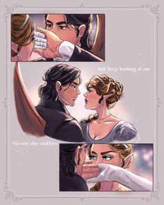 the princess and prince are kissing each other in this comic strip from disney's tangled tale