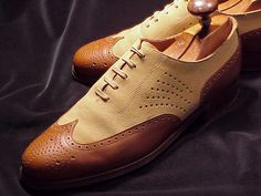 #Hand_Made #Burnished #Wing_Tip #Full_Brogues #Lace_UP #Oxford #Genuine #Leather_Shoes Quality Leather Boots, Oxford Brogues, Custom Design Shoes, Suede Leather Shoes, High Ankle Boots, Leather Oxford Shoes, Mens Oxfords, Beige Brown, Brown Suede