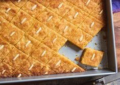 a pan with some food on top of it