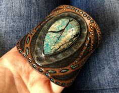 Unique Turquoise Leather Bracelet Gift, Turquoise Leather Bracelet Gift, Turquoise Hand Tooled Leather Cuff Bracelet, Turquoise Leather Cuff Bracelet Hand Tooled, Handmade Turquoise Leather Cuff Bracelet, Unique Handmade Turquoise Leather Bracelet, Handmade Unique Turquoise Leather Bracelet, Turquoise Handmade Leather Bracelet, Unique Turquoise Leather Bracelets