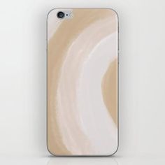 an iphone case with white and beige paint on it