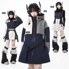 Cyberpunk Oc Outfit, Techcore Clothes, Cute Futuristic Outfits, Cyberpunk Fashion Futuristic Clothing, Cybertech Fashion, Scifi Outfit, Prunus Mume, Cyberpunk Clothing