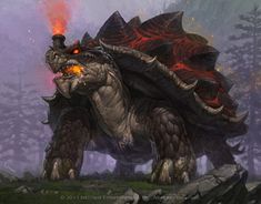 an image of a giant monster with flames coming out of its mouth