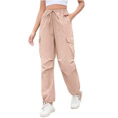 Elevate your casual wardrobe with the WhizMax Cargo Jogger Parachute Pants, designed specifically for women who value both comfort and style. These pants feature a unique low waist with a drawstring closure, ensuring a perfect fit that flatters any figure.

- Style: Casual, Gothic
- Design: Loose leg, baggy straight cargo
- Features: Stretchy fabric, multiple pockets, cinch bottom
- Material: Lightweight parachute fabric
- Color: Apricot
- Size: XXL
- Gender: Female

Ideal for daily wear or a la Utility Style Drawstring Trousers, Trendy Baggy Harem Pants With Pockets, Trendy Khaki Parachute Pants With Side Pockets, Trendy Straight Harem Pants With Pockets, Baggy High-waist Harem Pants With Cargo Pockets, Trendy Baggy Cargo Pants With Elastic Waistband, Spring Baggy Cargo Pants With Drawstring, Casual High Waist Harem Pants With Cargo Pockets, Spring Baggy Drawstring Cargo Pants