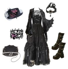 Gothic Fairycore, Goth Fairycore, Strega Fashion, Punk Style Outfits, Dama Dresses, Witchy Fashion, Outfits Y2k