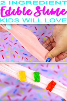 9 DIY Edible Slime Ideas – How To Make Homemade Edible Slime – Easy & Fun Recipes For Kids – Kids Craft Activities – Food Fun Crafts - Party Favors Homemade Edible Slime, Foam Dough, 2 Ingredient Slime, Diy Crafts Slime, Infant Sensory, Kids Desserts, Slime Easy, Edible Slime Recipe, Fun Slime