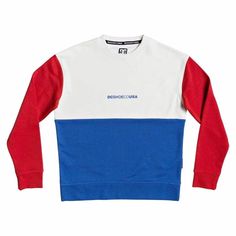 Perfect for stylish little boys who also need the warm comfort of a good   brand, the new DC Boys Kirtland Crew Neck Sweatshirt is made of   high-quality cotton and polyester blend. The terry material of this   sweatshirt ensures a soft and comfy wear all day. Boys Sweatshirts, Boys Sweaters, Dc Shoes, Childrens Fashion, Best Brand, White Sweatshirt, Motocross