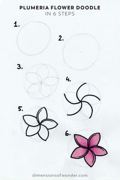 the instructions for how to draw a flower with colored pencils and markers on paper