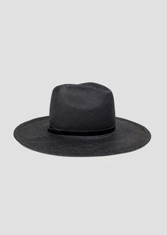 The Jill XL Panama hat in black from Hat Attack Flat Brim Panama Hat With Upf 50+, Panama Hat With Upf 50+ And Flat Brim, Panama Hat With Upf 50+ And Curved Brim, Flat Brim Hat With Upf 50+, Black Summer Fedora With Curved Brim, Black Flat Brim Fedora For Summer, Black Brimmed Outdoor Hats, Black Brimmed Fedora For Summer, Black Boater Hat With Upf 50+ For Spring