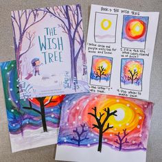 two children's books about the wish tree and how to draw them with colored pencils