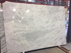 white marble is being displayed in a store