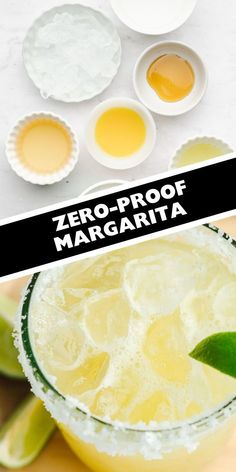 the ingredients for a margarita drink are shown