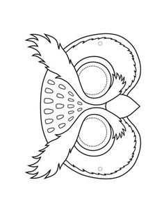 the letter g with an owl's head and tail on it, outlined in black ink