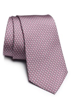 Small, intricate geometries smartly pattern a tie crafted from Italian silk twill to bring polish and distinction to any formal look. 3 1/4" width; 57" length 100% silk Dry clean Made in Italy Patterned Fitted Ties For Business, Patterned Silk Ties For Business, Patterned Silk Suit And Tie Accessories For Business, Luxury Patterned Ties For Business, Luxury Patterned Business Ties, Formal Look, Tie Crafts, Men Home Decor, Hairstyling Products