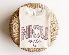 "This floral \"NICU Nurse\" shirt would make the perfect appreciation gift for neonatal intensive care unit nurses! Want this in a sweatshirt instead? You can find it here: https://www.etsy.com/listing/1637300008 *HOW TO ORDER* 1. Look through photos at the different colors and the sizing chart (all shirts & sweatshirts are unisex!) 2. Select your size and color from the drop down menus. 3. Choose the quantity you want in that size and color. 4. If applicable, add your custom wording under the \ Picc Nurse, Peds Nurse, Labor Delivery Nursing, Mother Baby Nurse, Nurse Tshirt, Neonatal Nurse, Neonatal Intensive Care Unit, Pediatric Nurse, Nurse Christmas