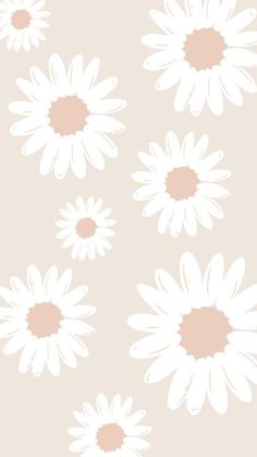 white daisies on a beige background wallpaper mural, flower wallpaper, bedroom wallpaper, nursery wallpaper, kids room wallpaper, floral wallpaper, pink flowers, daisy wallpaper, person, pastel design, baby rooms, girls