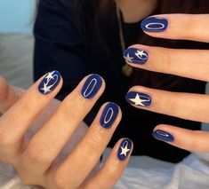 Navy Nails, Casual Nails, Nagel Inspo