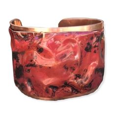 Statement Torched Shingle Statement Cuff Bracelet! Red Fire Shingles, Hand Hammered, Textured, Riveted Copper Statement Cuff Bracelet! Measures Approximately Upgrade Your Look With Our Artisan-Made Women's Cuff Bracelet, Crafted From Raw Copper To Provide Health Benefits On The Inside And Recycled Roofing Shingles On The Outside, Meticulously Shaped By Hand. Torch-Heated To Expose Its Stunning Natural Red Hues, This Eco-Friendly Piece Brings Together A Fusion Of Southwest And Western Influences Adjustable Red Metal Cuff Bracelet, Red Gemstone Cuff Bracelet, Artisan Red Adjustable Cuff Bracelet, Silver-colored Copper Cuff Bracelets, Luxury Southwestern Red Cuff Bracelet, Roofing Shingles, Statement Cuff Bracelet, Womens Cuff Bracelets, Western Chic