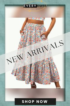 Orange Pink Floral Print Pocketed Maxi Skirt Summer Tiered Maxi Skirt With Pockets, Tiered Maxi Skirt With Pockets For Day Out, Spring Bohemian Skirt With Pockets, Multicolor Skirt With Pockets For Spring, Bohemian Spring Skirt With Pockets, Spring Beach Maxi Skirt With Pockets, Bohemian Maxi Skirt With Pockets For Spring, Spring Vacation Skirt With Pockets, Tiered Skirt With Pockets For Spring