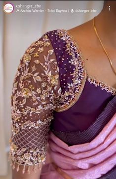 Reception Aari Work Blouse, Pink Bridal Blouse Designs, Blouse Designs Grand, Net Hands Blouse Designs, Trendy Maggam Work Blouse Designs, Exclusive Blouse Designs, Hands Design, Lace Blouse Design