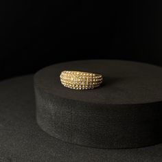 Perfect addition to your ring-game. Made with high quality 18K gold plating. Sold individually. Composition: Material: 18k gold plated & AAA+ Zirconia Ring Game, Dome Ring, Domed Ring, Pave Diamonds, Gold Plating, 18k Gold, Gold Plate, Composition, Plating