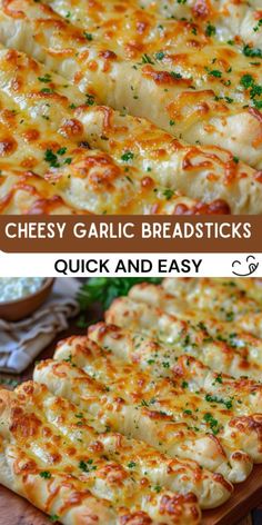 cheesy garlic breadsticks are an easy and delicious appetizer