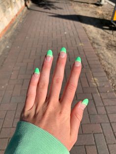 Green French Tip, Star Nails, French Tip Nails, Professional Nails, Nail Artist, Glue On Nails