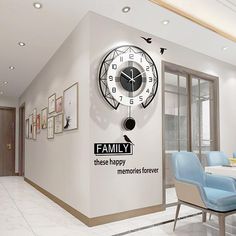 there is a clock on the wall that says family it's happy memories forever