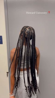 @vuraqs Large Extra Long Knotless Braids, Large Waist Length Knotless Braids, Basic Braids For Black Hair, 8 Knotless Braids, Jumbo Knotless Braids With Curly Ends, 1 Pack Of Braiding Hair Hairstyles, Medium Large Braids, Large Long Knotless Braids, Large Knotless Box Braids With Curls