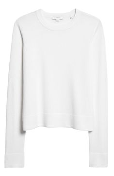 Ultrasoft cashmere yarns give luxurious softness to this classic sweater with ribbed trim. 22" length (size Medium) Crewneck Long sleeves 100% cashmere Dry clean or hand wash, dry flat Imported Cashmere Yarn, Classic Sweater, Cashmere Sweater, Cashmere Sweaters, Cashmere, Nordstrom, Long Sleeves, Off White, Trim