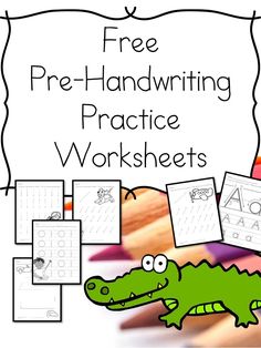 the free pre - handwriting practice worksheets for children to learn how to write and draw