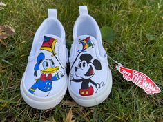 Toddler / Kids / Baby Custom M.M. Vans Shoes Custom Mickey | Etsy Vans Shoes Custom, Custom Baby Shoes, Mickey Shoes, Toddler Painting, Painted Nikes, Vans Toddler, Custom Painted Shoes, Baby Birthday Gifts, Shoes Custom