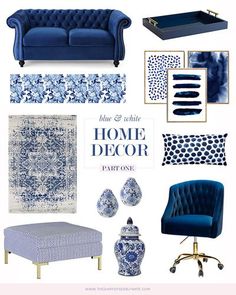 the blue and white home decor is featured in this post - it - yourself image