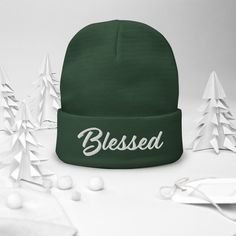 This Blessed Beanie is the perfect beanie to keep you warm and cozy in whatever you're doing! It's also a great Christmas gift for Christian friends and family! Add it to a gift basket for a thoughtful Christmas gift or stocking stuffer! It's soft, warm and cozy. What more could you ask for in the perfect beanie? This Blessed embroidered beauty has a snug fit with an encouraging message to keep you feeling blessed even in colder temps. • 60% cotton, 40% acrylic• Breathable cotton blend• Form-fit