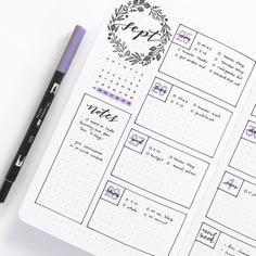 I love this simple spread from @archerandolive its so easy to use!  She’s currently using the @tombowusa account and it’s incredible! 😍… Weekly Log, 2023 Planner, Bullet Journal Weekly, Bullet Planner, Journal Layouts