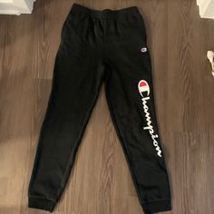 Never Worn Black Champion Sweatpants. 2 Side Pockets, Youth Xl, Never Worn. There Is No Drawstring. Black Champion Sweatpants, Champion Sweatpants, Black Sweats, Wearing Black, Kids Bottoms, Sweatpants, Brand New, Pants, Black