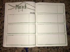 March Bullet Journal Weekly Spread-Vines Theme #bulletjournal #bulletjournaljunkies #bulletjournaling #march #marchbulletjournal #weeklyspread March Bullet Journal, Bullet Journal Weekly, Journal Weekly, Weekly Spread, Vines, Bullet Journal, Notebook