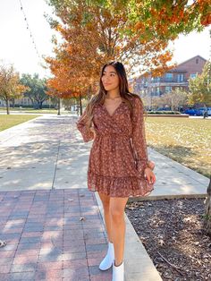 - Brown Ruffle Mini Dress -Metallic gold accents -Sheer Sleeves Thick Baddie Outfits, Trendy Shein Outfits, Bestie Hangout, Summer Skirt Outfits, Harvest Dress, Indie Dress, Summer Wedding Gowns, Senior Szn, Skirt Outfits Summer