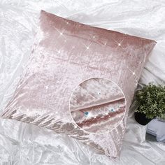 PRICES MAY VARY. Face:100% Velvet Reverse:100% Cotton VELVET EURO SHAM:pink European shams EURO 26x26IN set of 2(No Pillow Insert Included)；Zipper Closure;Face:100% Crushed Crinkle Glitter Velvet,Reverse:100% Cotton TEXTURED EURO SHAM:Ultra luxury ivory crushed crinkle textured velvet with sparkle sequin and foil silver print will glitter in the light CRUSHED VELVET EURO SHAM:Ultra soft 100% combed flat percale cotton back is crisp against skin and will not get static electricity in dry winter L Luxury Boho, European Pillows, Ultra Luxury, Silver Print, Angel Tree, Cotton Texture, Static Electricity, Euro Sham, Euro Shams